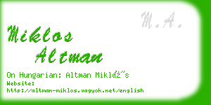 miklos altman business card